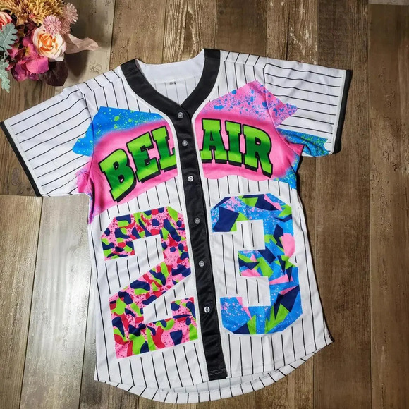 Cuthbert 90s Bel Air Baseball Jersey Shirt for Theme Party Women's Size Large - Picture 2 of 15